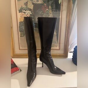 Jimmy Choo brown leather knee-high boots
